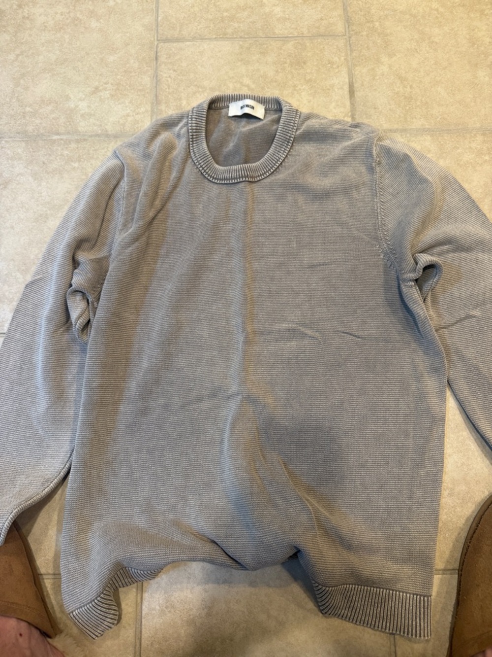Buck Mason Crewneck Sweater in Light Gray